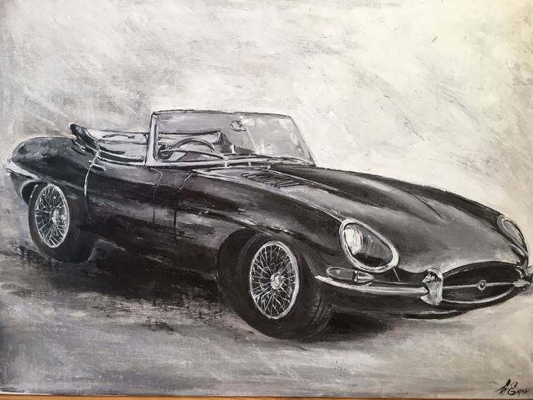 770x578 Saatchi Art Jaguar E Type Painting By Emma Syniuk - Jaguar Car Painting