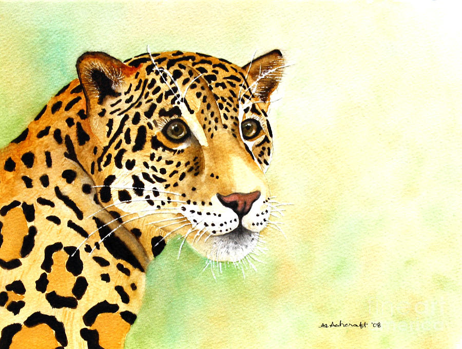 900x681 Jaguar Painting By Grace Ashcraft - Jaguar Painting