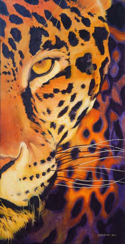 410x798 Jaguar Wildlife Painting Print Kate York - Jaguar Painting
