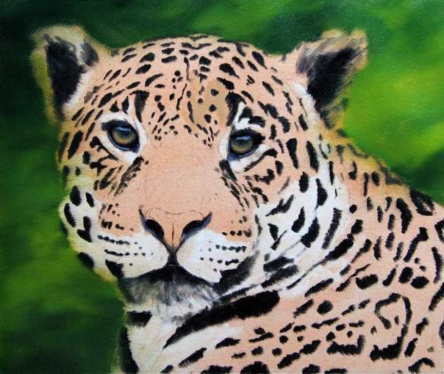 630x530 Jaguar Painting Ebay Pastel Pencils - Jaguar Painting
