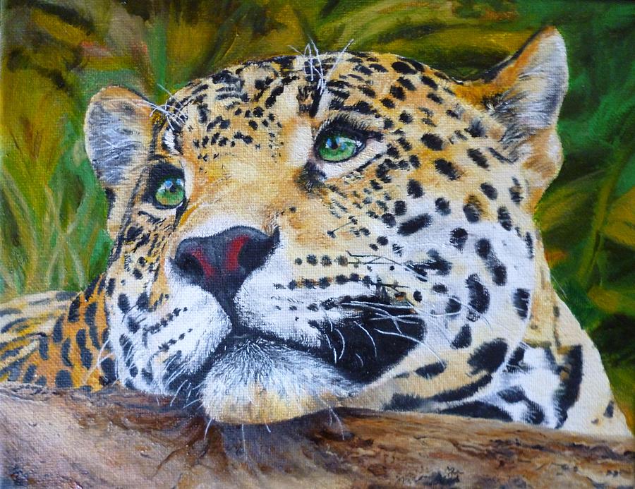 900x693 Jaguar Big Cat Original Oil Painting Hand Painted 8 X 10 By - Jaguar Painting