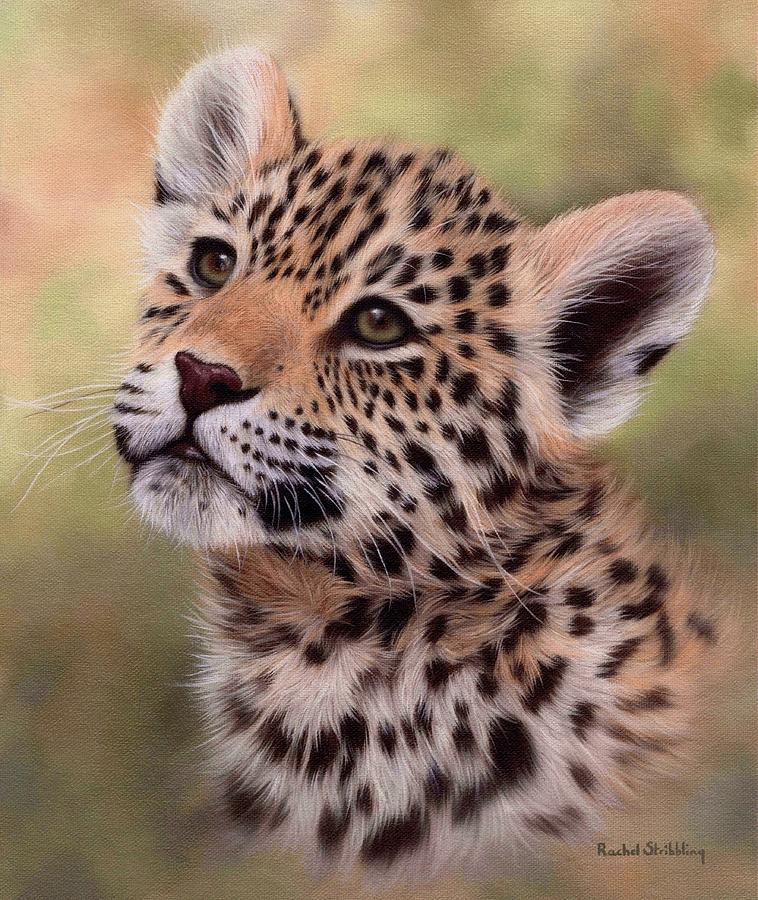 758x900 Jaguar Cub Painting Painting By Rachel Stribbling - Jaguar Painting