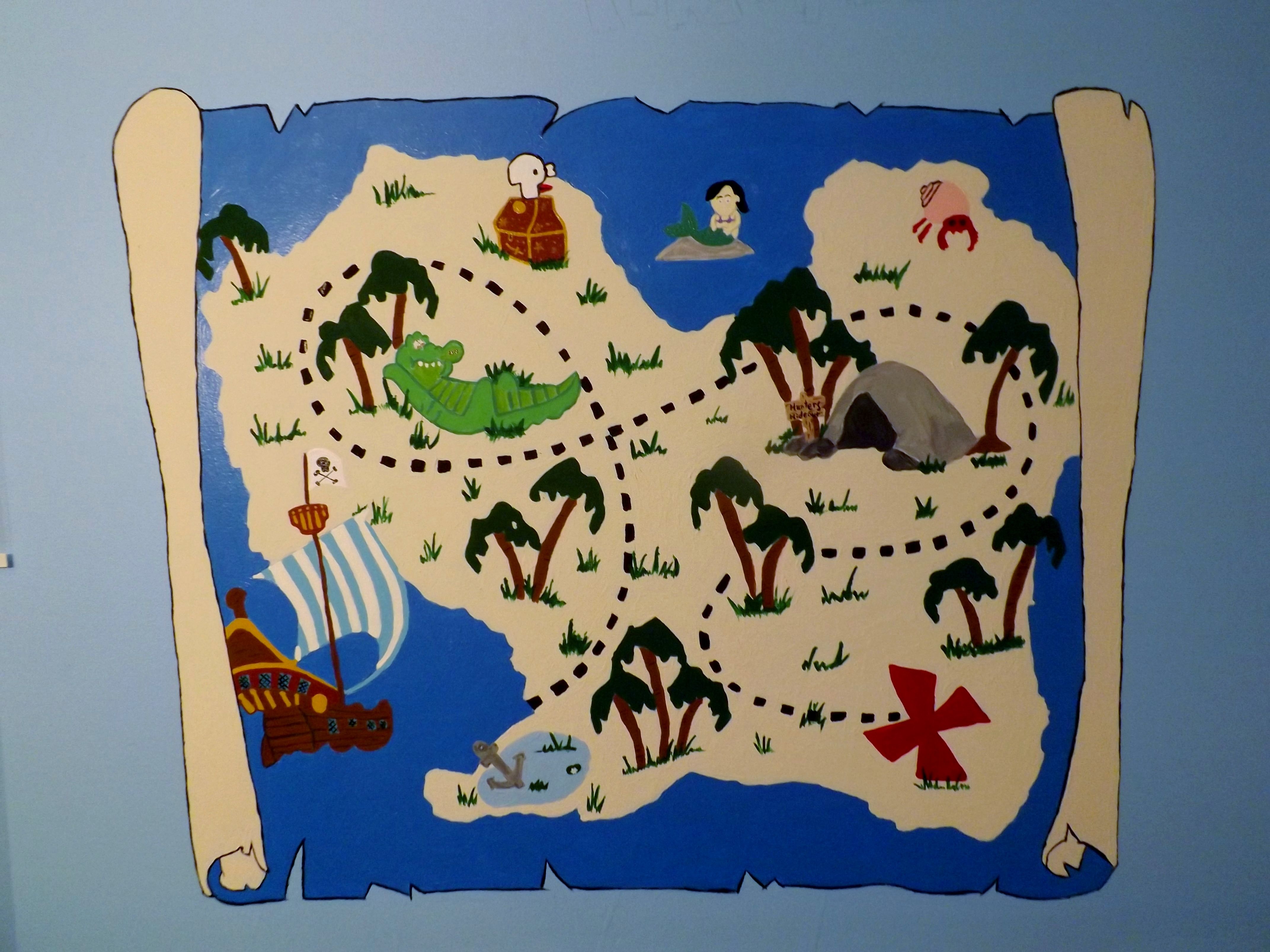 4286x3214 Jake And The Neverland Pirates Treasure Map. I Painted This On My - Jake And The Neverland Pirates Painting