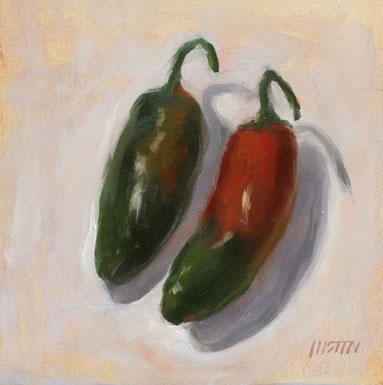 383x385 Paintings By Justin Clayton Peppers 5x5 In. - Jalapeno Painting