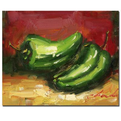 400x400 Trademark Art Jalapeno Peppers Framed Painting Print On Wrapped - Jalapeno Painting