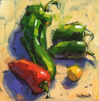 392x400 Cathleen Rehfeld Daily Painting - Jalapeno Painting