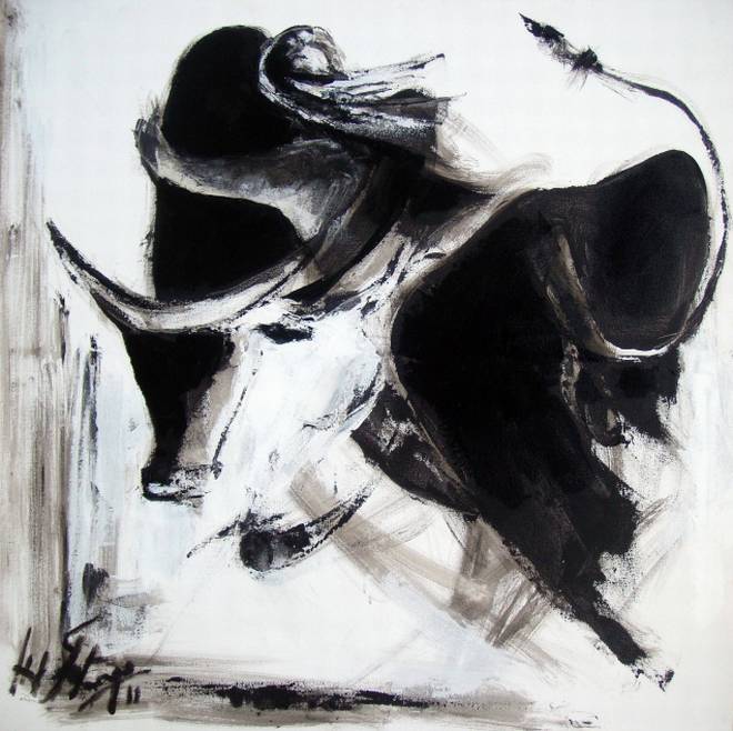 660x658 An Exhibition Of Jallikattu Paintings - Jallikattu Painting