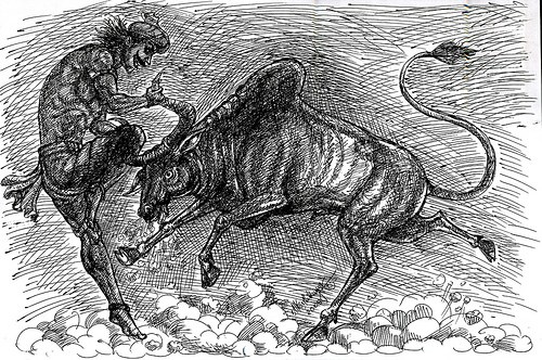 500x332 History Of Jallikattu In Tamil Nadu - Jallikattu Painting