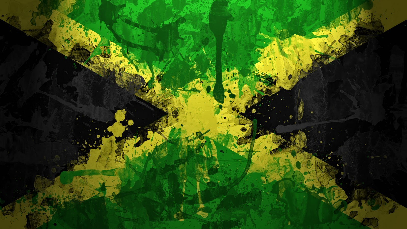 1600x900 Graafix! Wallpaper Flag Of Jamaica - Jamaican Flag Painting