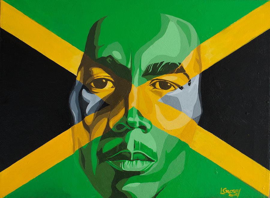 900x660 I Am Jamaica Painting By Lamark Crosby - Jamaican Flag Painting