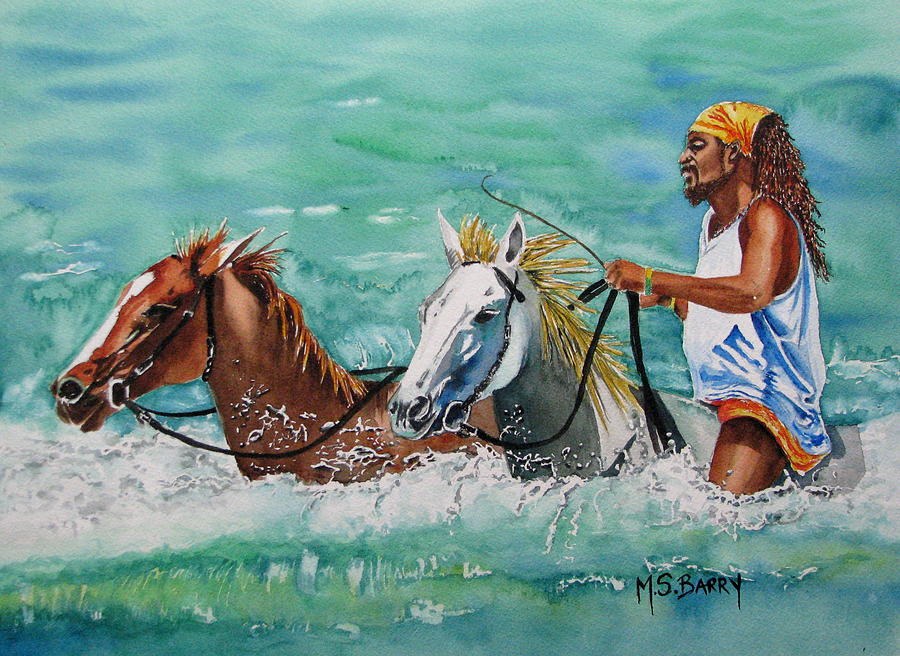 900x656 Jamaica Man Painting By Maria Barry - Jamaican Painting