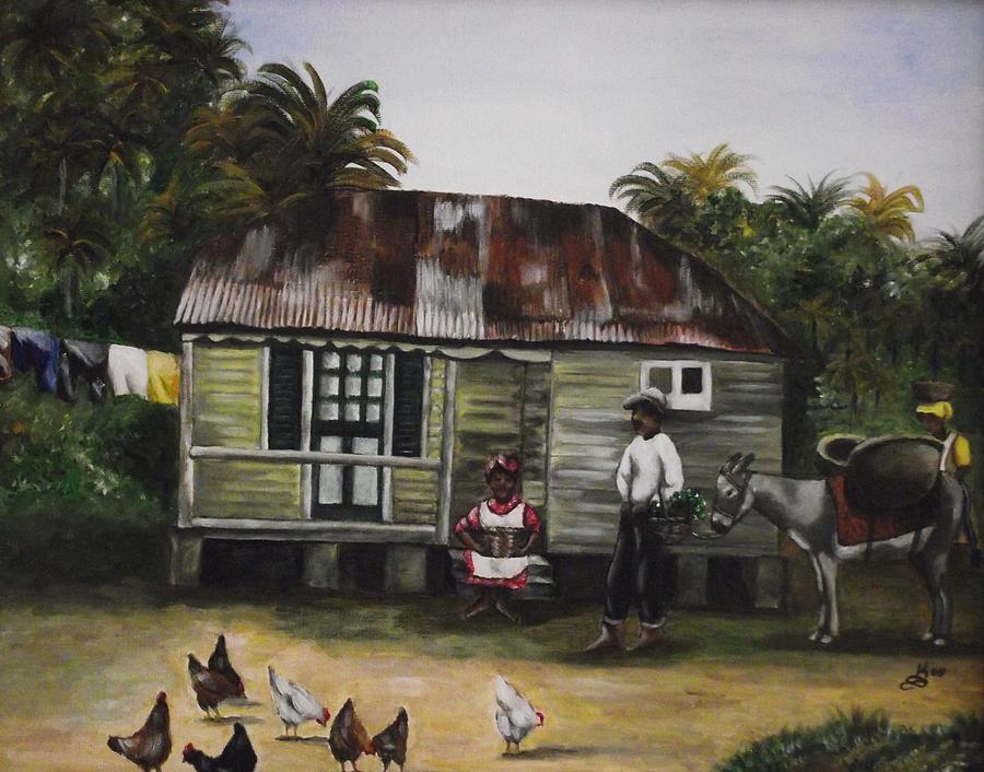 900x706 Jamaican Homestead Painting By Kim Selig - Jamaican Painting
