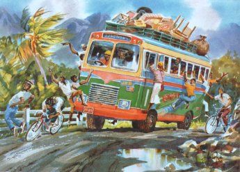 345x247 Junction Bus' - Jamaican Painting
