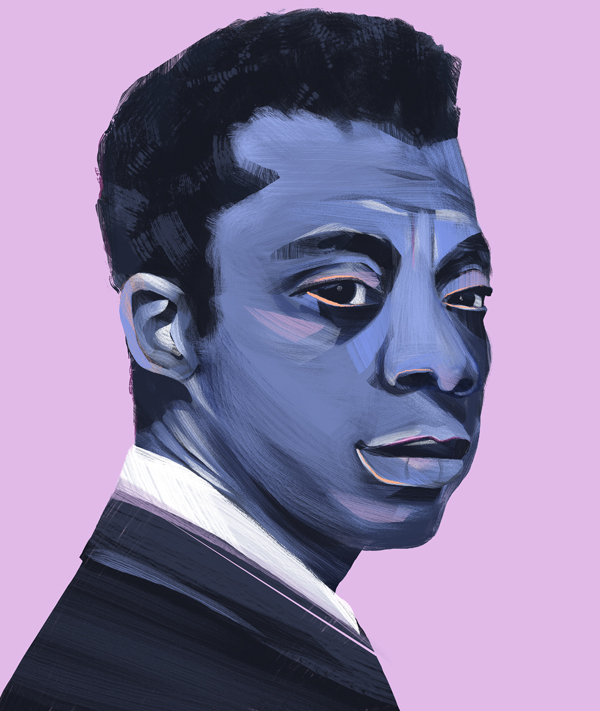 600x711 Portrait Of James Baldwin On Behance - James Baldwin Painting
