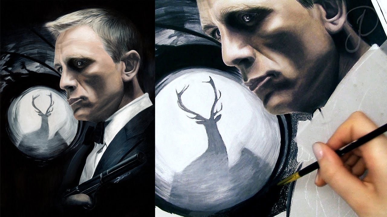 1280x720 007 James Bond (Daniel Craig) - James Bond Painting