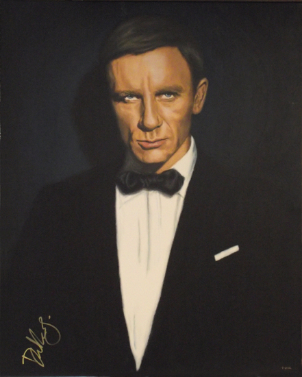441x550 Paul Stillwell, Paintings Autographed By Celebrities, James Bond - James Bond Painting