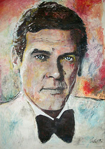 211x300 Roger Moore - James Bond Painting