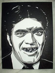 225x300 Canvas Painting Richard Kiel As James Bond Jaws Bampw Art 16x12 Inch - James Bond Painting