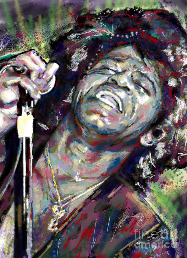 654x900 James Brown Painting Mixed Media By Ryan Rock Artist - James Brown Painting