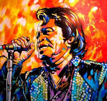 355x336 James Brown Painting By Daniel Henigman - James Brown Painting