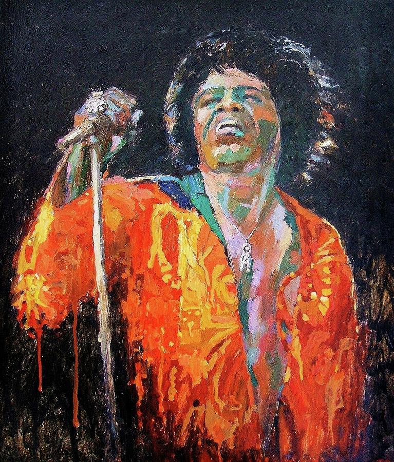 767x900 James Brown Painting By Malcolm Mason - James Brown Painting
