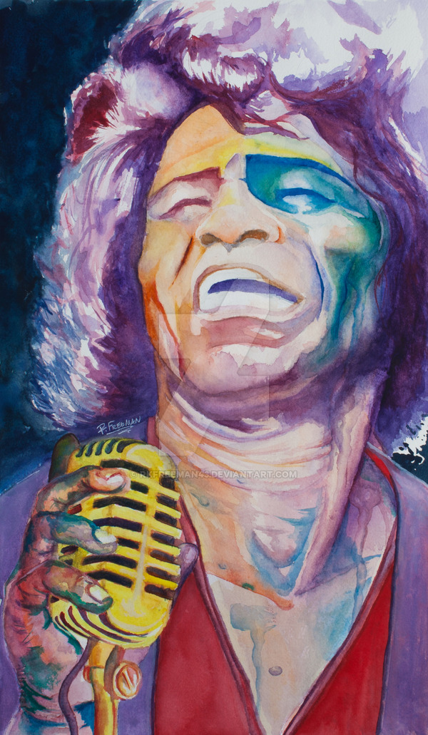 600x1031 James Brown Watercolor Painting By Rkfreeman43 - James Brown Painting