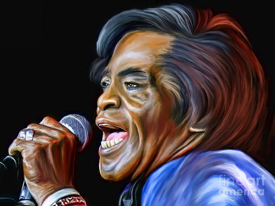 900x673 James Joseph Brown Painting By Andrzej Szczerski - James Brown Painting