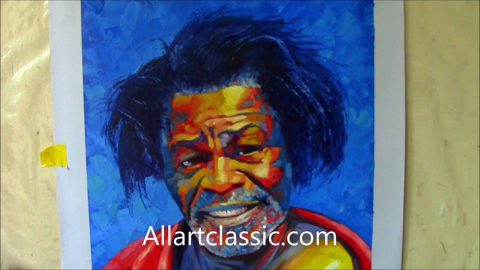 1920x1080 Mug Shot Portrait Oil Painting James Brown - James Brown Painting