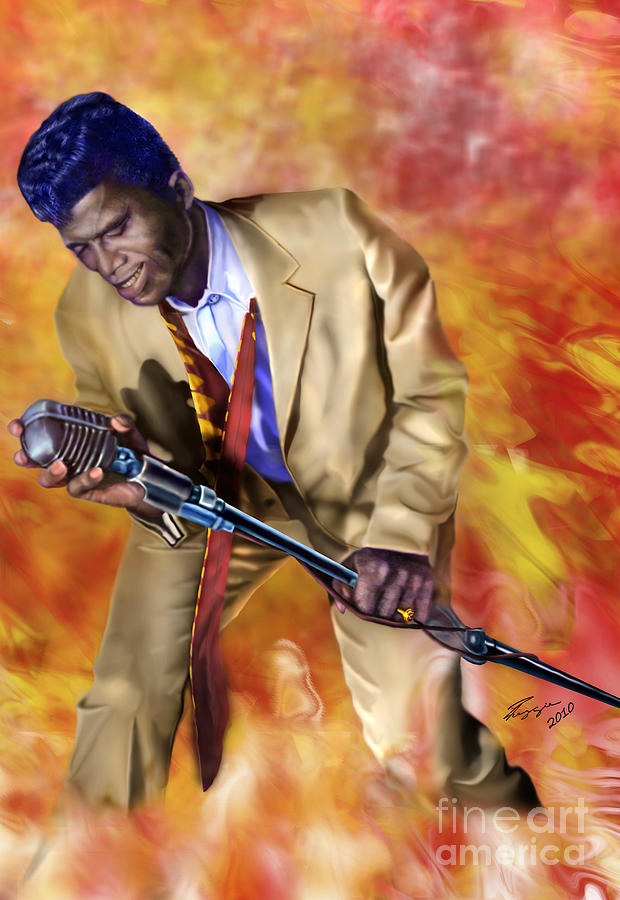 620x900 James Brown And His Famous Flames Painting By Reggie Duffie - James Brown Painting