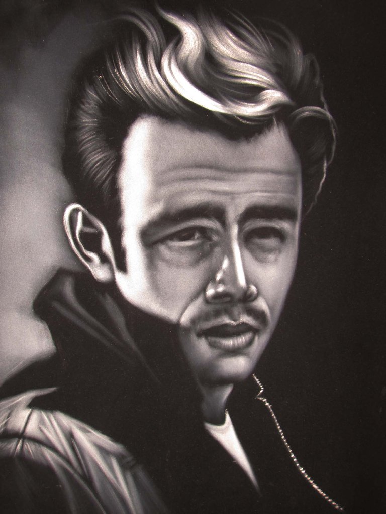 768x1024 James Dean Oil Painting Portrait On Black Velvet Original Oil - James Dean Painting
