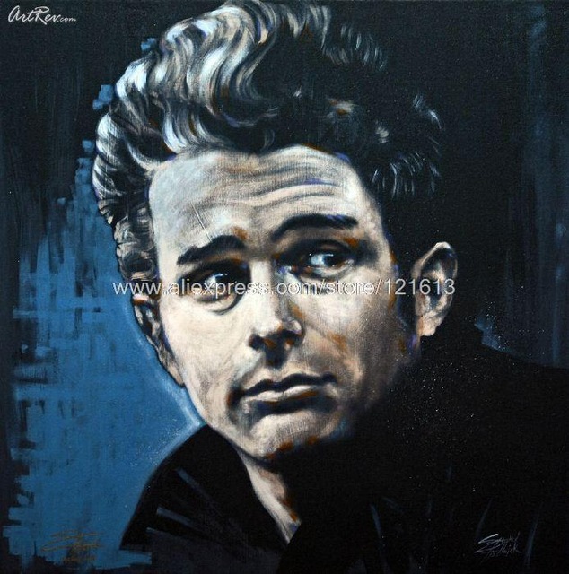 634x640 Stephen Fishwick James Dean Gic On Canvas Retail Hand Painted Home - James Dean Painting