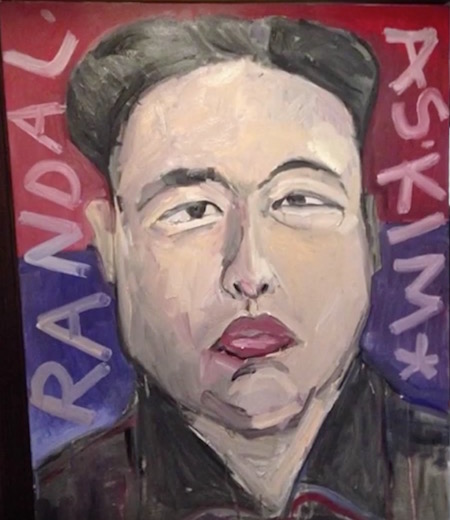 450x520 James Franco Paints Kiss With Randall Park - James Franco Painting