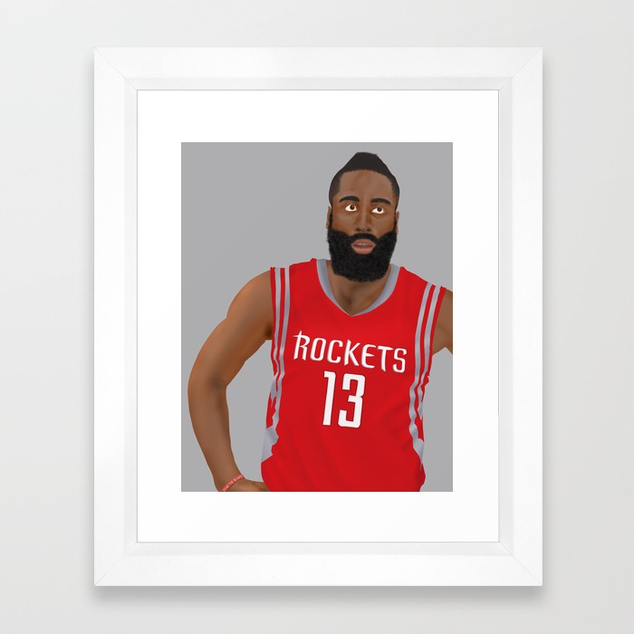 700x700 James Harden Houston Nba Digital Painting Framed Art Print By - James Harden Painting