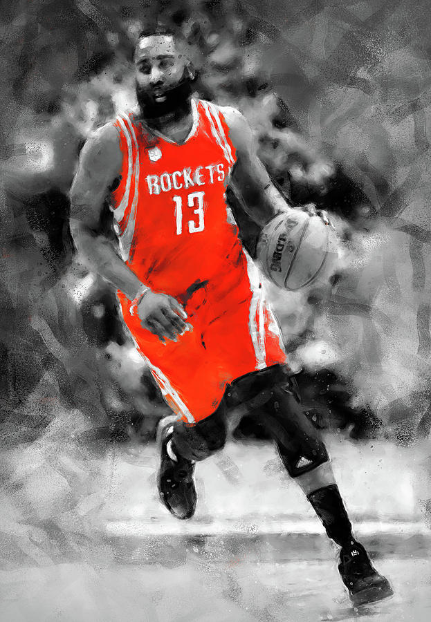 623x900 James Harden Painting By Andrea Mazzocchetti - James Harden Painting