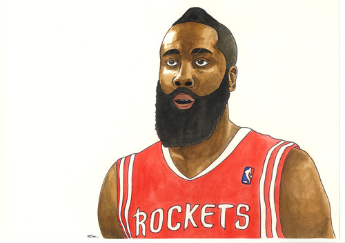 500x352 James Harden - James Harden Painting