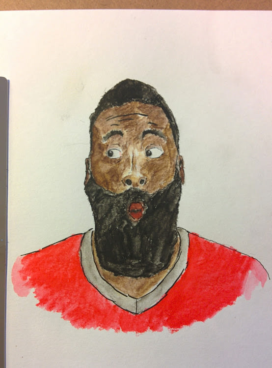 554x748 Fan Art Friday] Watercolor Pencil James Harden - James Harden Painting