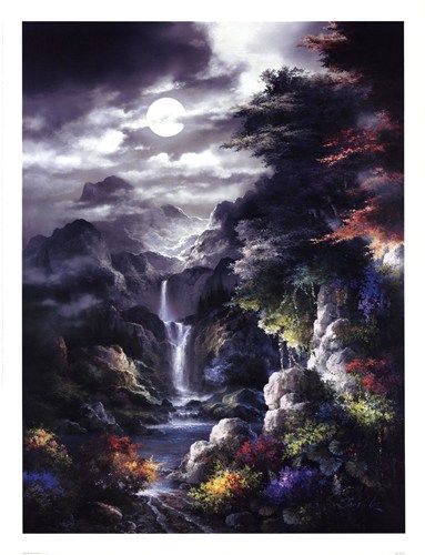 383x500 Midnight Mist Canyon, Art Print By James Lee James Lee - James Lee Original Painting