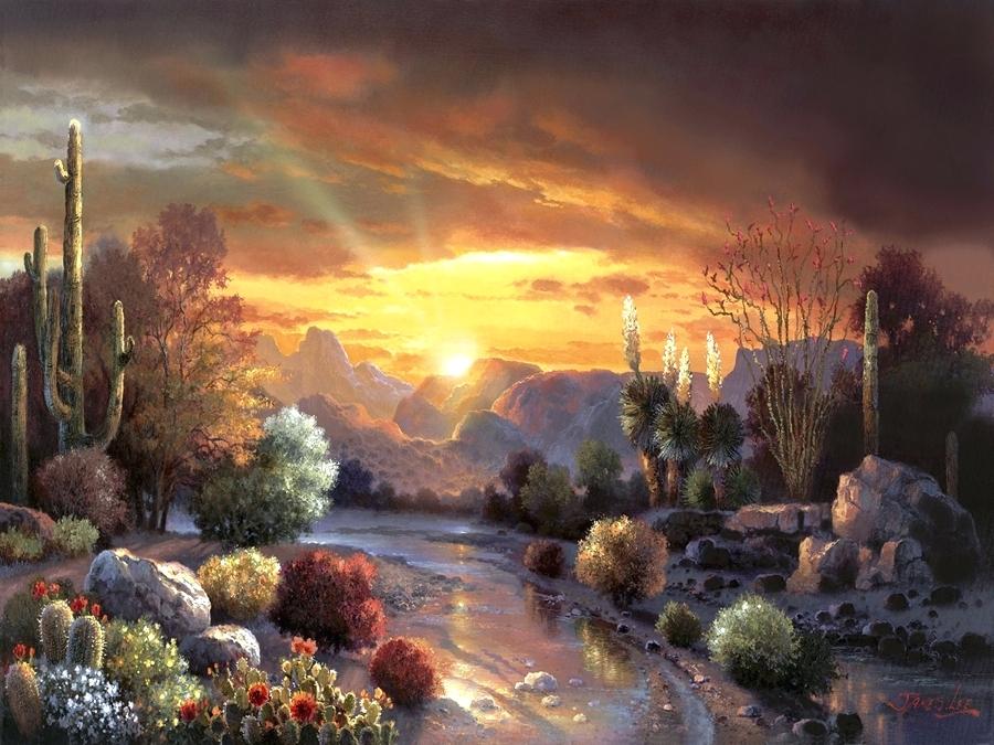 900x675 James Lee Painting A Pixels Desert Dusk By Lee James Lee Train - James Lee Painting