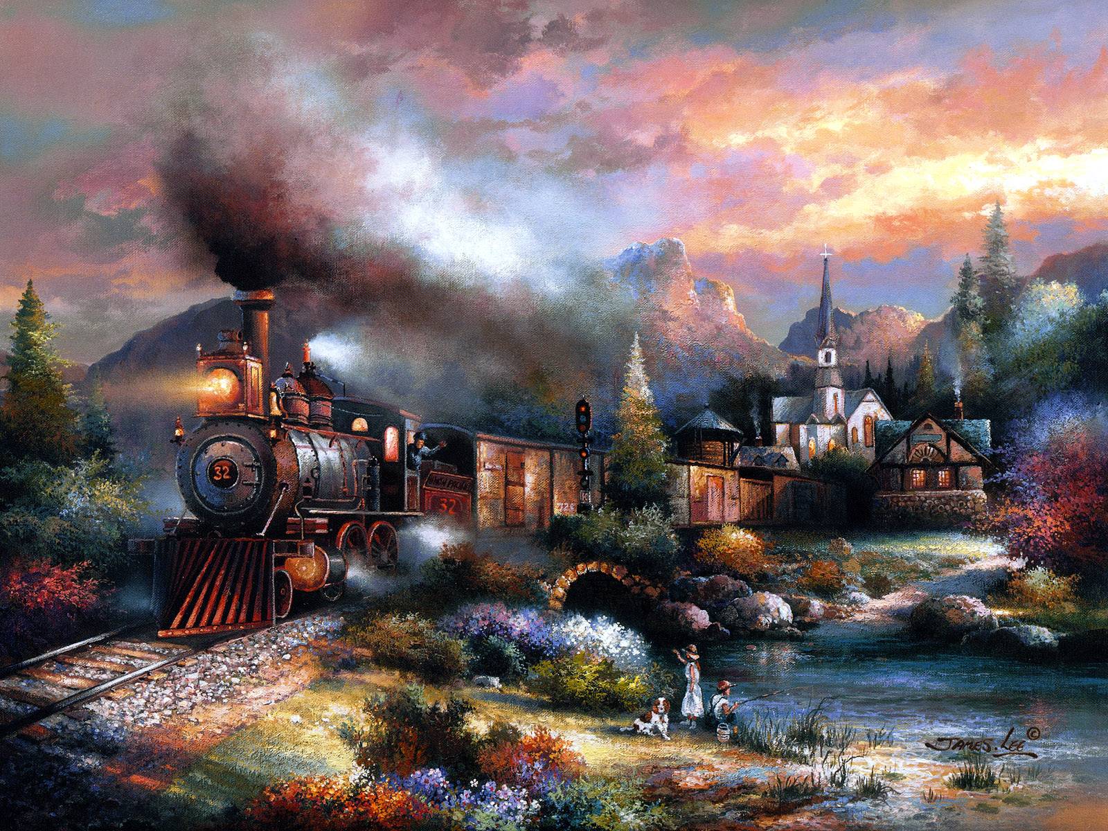 1600x1200 Maryland Mountain Express - James Lee Painting