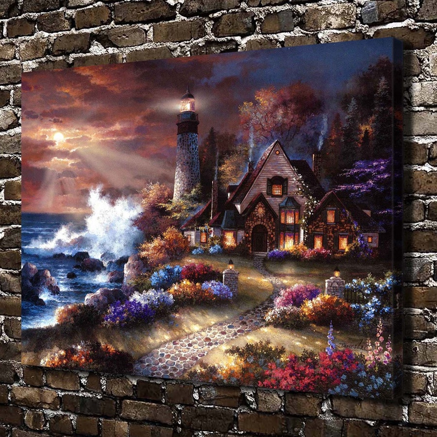 900x900 A1588 James Lee Guardian Light Landscape,hd Canvas Print Home - James Lee Painting