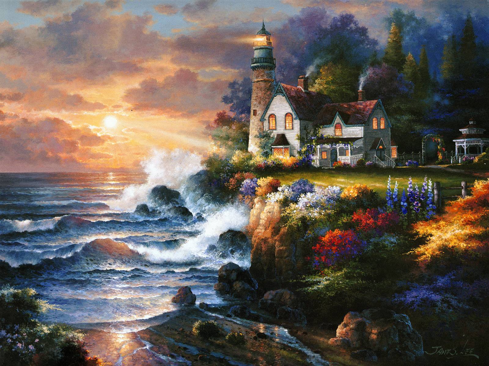 1600x1200 Twilight Beacon - James Lee Painting