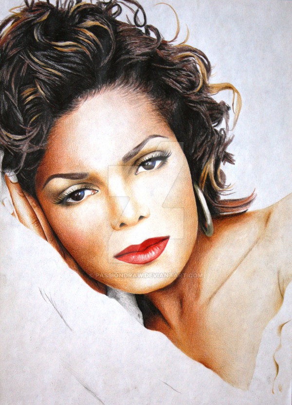 600x833 Janet Jackson Face By Passiondraw - Janet Jackson Painting