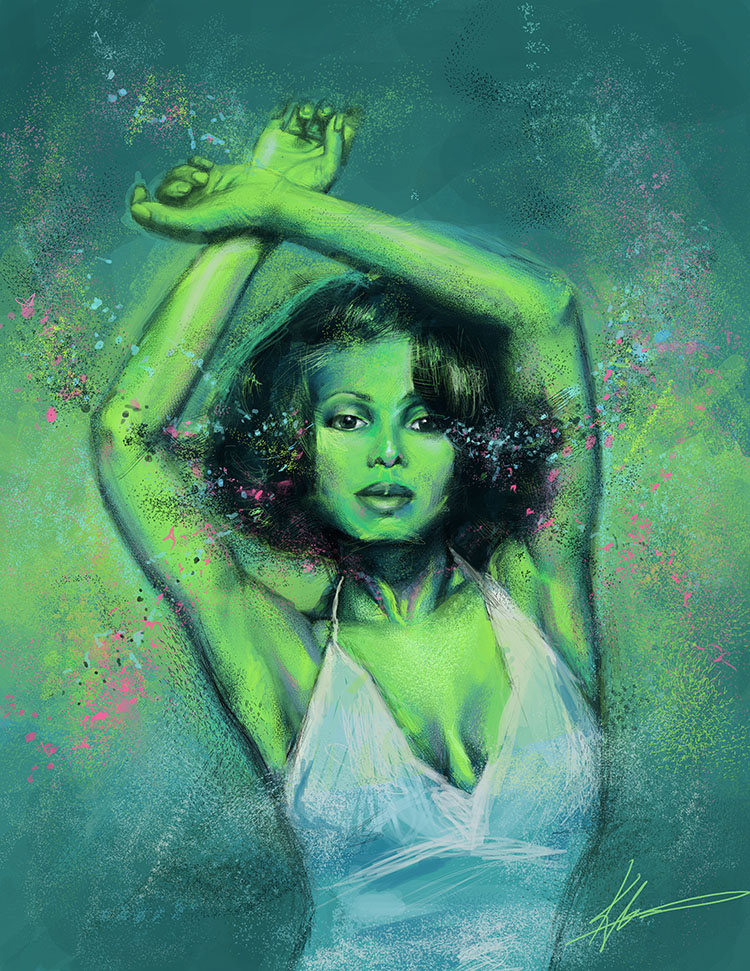 750x971 Janet Jackson By Illeskobar - Janet Jackson Painting