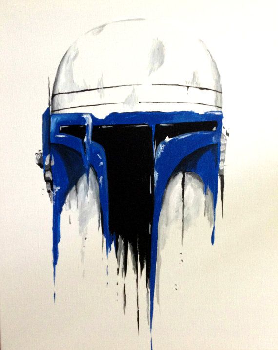 570x717 Star Wars Jango Fett Inspired Blue Drip Style By Abxycustoms - Jango Fett Painting