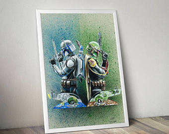340x270 Boba Fett Painting Etsy - Jango Fett Painting