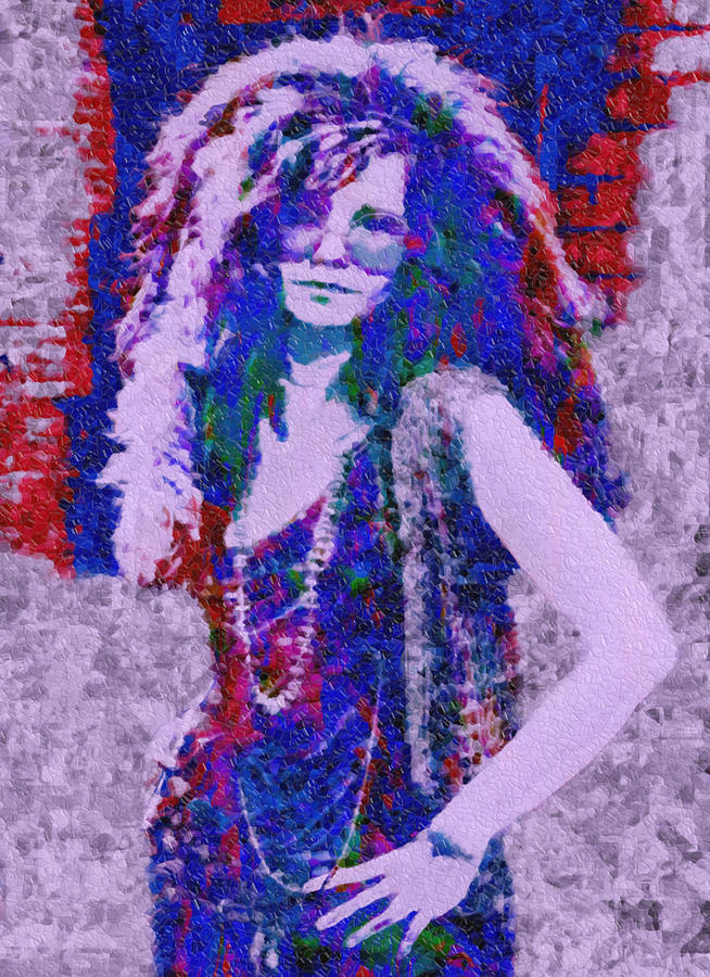 654x900 Janis Joplin Mosaic Painting By Jack Zulli - Janis Joplin Painting