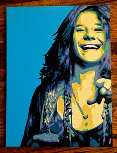 236x308 Janis Joplin Green, Pearl, Original Watercolor Painting - Janis Joplin Painting