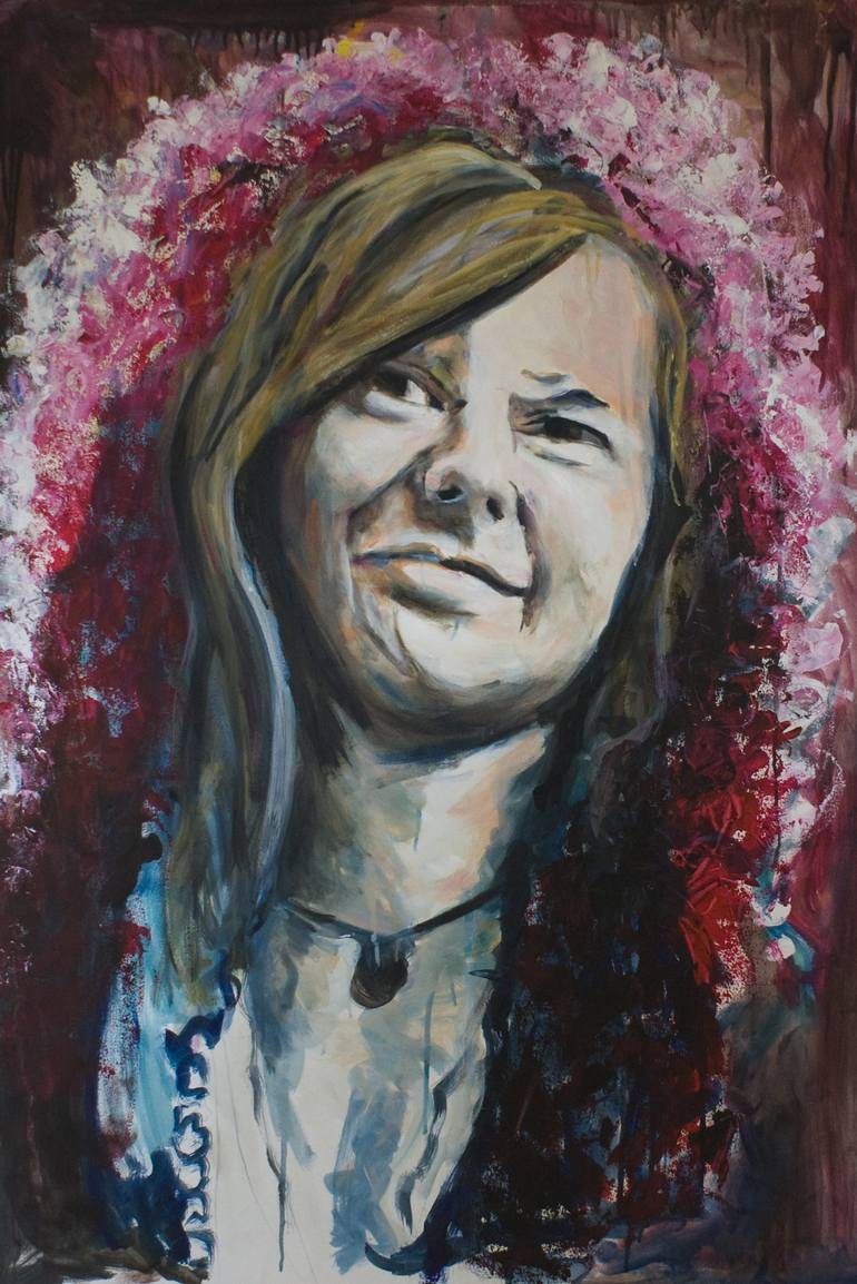 770x1154 Saatchi Art Forever Young Janis Joplin Painting By Angela Peters - Janis Joplin Painting