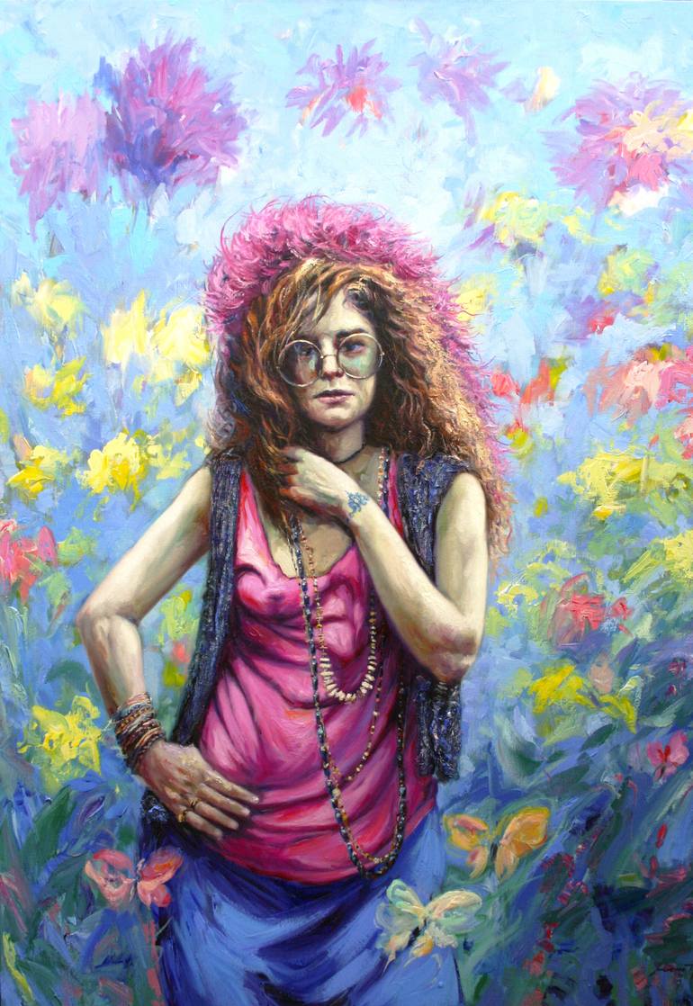 770x1118 Saatchi Art Janis Joplin Portrail Painting By Paco Moreno - Janis Joplin Painting