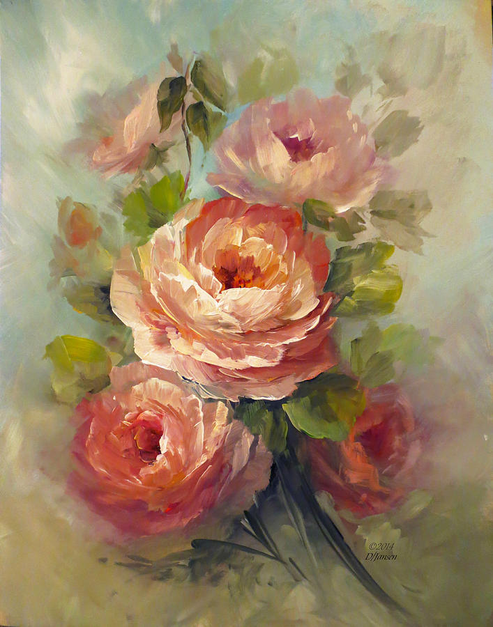 707x900 Nectar Roses Painting By David Jansen - Jansen Painting